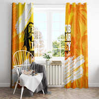 Legend Bob Reggae Window Curtain One Love One Heart Tropical Leaf