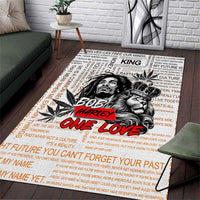 King of Reggae Legend Bob Area Rug Lion Rastafari Cannabis Typography Style
