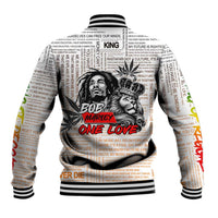 King of Reggae Legend Bob Baseball Jacket Lion Rastafari Cannabis Typography Style