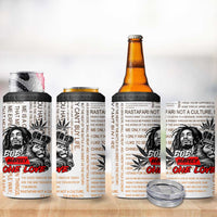 King of Reggae Legend Bob 4 in 1 Can Cooler Tumbler Lion Rastafari Cannabis Typography Style