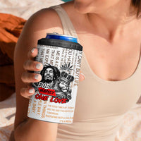 King of Reggae Legend Bob 4 in 1 Can Cooler Tumbler Lion Rastafari Cannabis Typography Style
