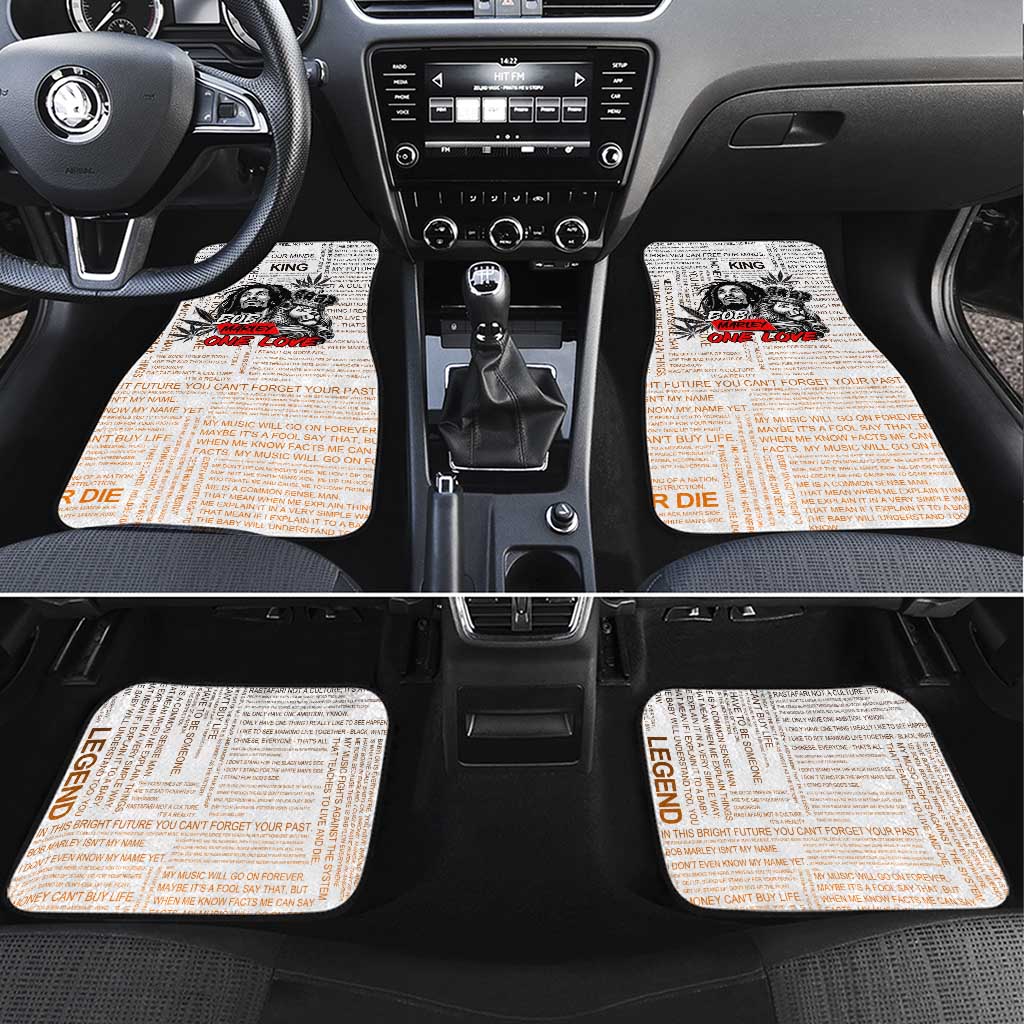 King of Reggae Legend Bob Car Mats Lion Rastafari Cannabis Typography Style