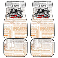 King of Reggae Legend Bob Car Mats Lion Rastafari Cannabis Typography Style