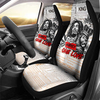 King of Reggae Legend Bob Car Seat Cover Lion Rastafari Cannabis Typography Style