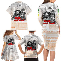 King of Reggae Legend Bob Family Matching Long Sleeve Bodycon Dress and Hawaiian Shirt Lion Rastafari Cannabis Typography Style