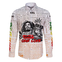 King of Reggae Legend Bob Family Matching Long Sleeve Bodycon Dress and Hawaiian Shirt Lion Rastafari Cannabis Typography Style