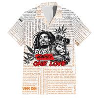 King of Reggae Legend Bob Family Matching Off The Shoulder Long Sleeve Dress and Hawaiian Shirt Lion Rastafari Cannabis Typography Style