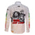 King of Reggae Legend Bob Family Matching Off The Shoulder Long Sleeve Dress and Hawaiian Shirt Lion Rastafari Cannabis Typography Style