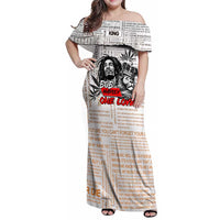 King of Reggae Legend Bob Family Matching Off Shoulder Maxi Dress and Hawaiian Shirt Lion Rastafari Cannabis Typography Style
