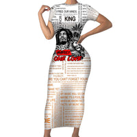 King of Reggae Legend Bob Family Matching Short Sleeve Bodycon Dress and Hawaiian Shirt Lion Rastafari Cannabis Typography Style