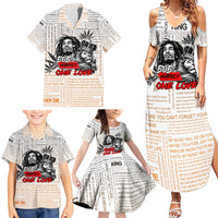 King of Reggae Legend Bob Family Matching Summer Maxi Dress and Hawaiian Shirt Lion Rastafari Cannabis Typography Style