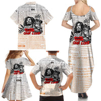 King of Reggae Legend Bob Family Matching Summer Maxi Dress and Hawaiian Shirt Lion Rastafari Cannabis Typography Style