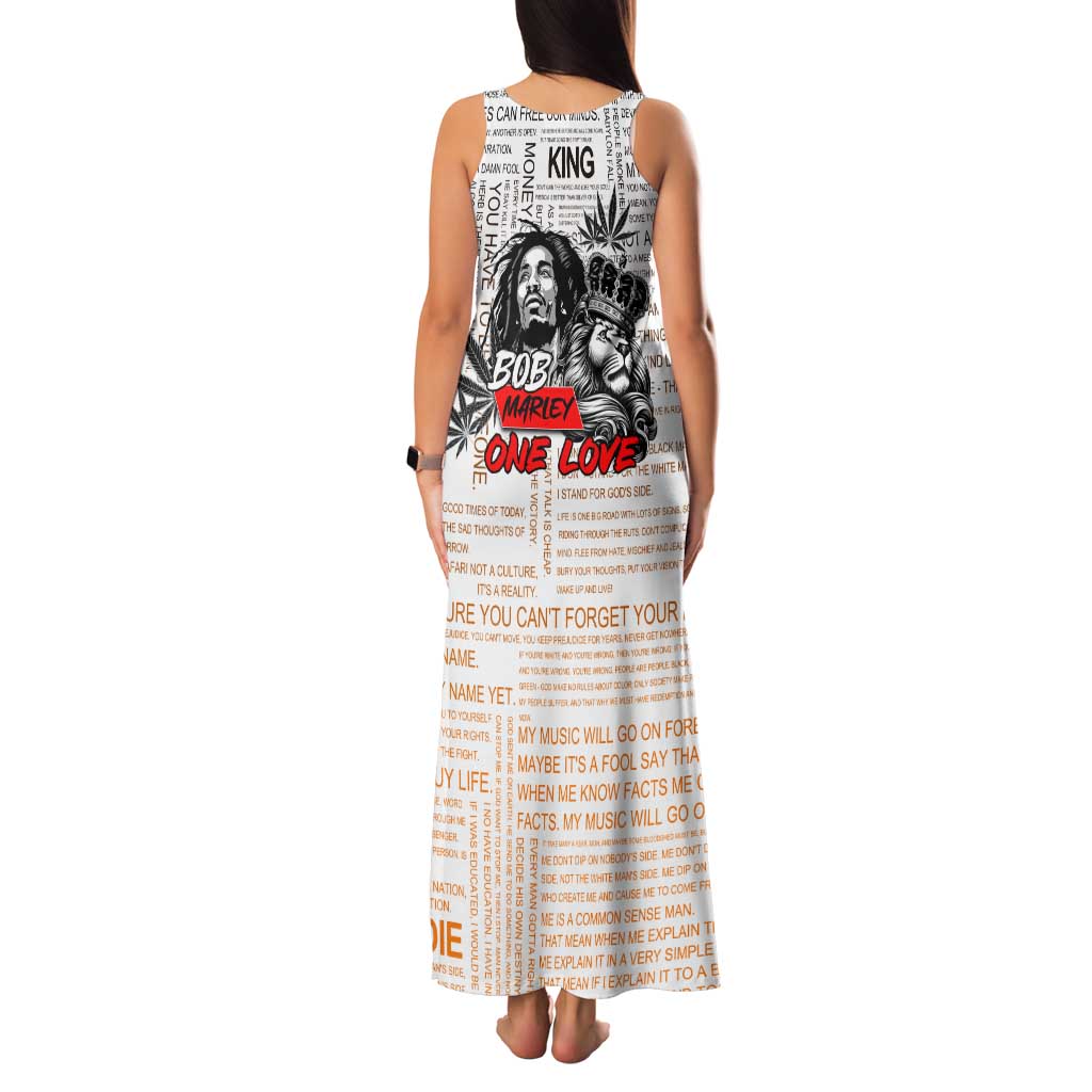 King of Reggae Legend Bob Family Matching Tank Maxi Dress and Hawaiian Shirt Lion Rastafari Cannabis Typography Style