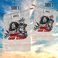 King of Reggae Legend Bob Garden Flag Lion Rastafari Cannabis Typography Style