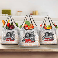 King of Reggae Legend Bob Grocery Bag Lion Rastafari Cannabis Typography Style