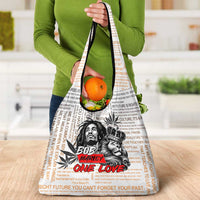 King of Reggae Legend Bob Grocery Bag Lion Rastafari Cannabis Typography Style