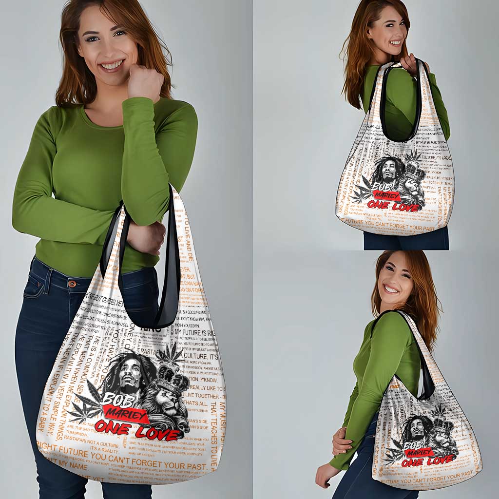 King of Reggae Legend Bob Grocery Bag Lion Rastafari Cannabis Typography Style