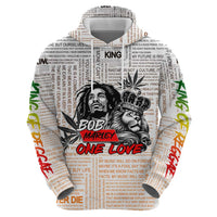 King of Reggae Legend Bob Hoodie Lion Rastafari Cannabis Typography Style