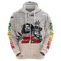 King of Reggae Legend Bob Hoodie Lion Rastafari Cannabis Typography Style