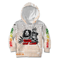 King of Reggae Legend Bob Kid Hoodie Lion Rastafari Cannabis Typography Style