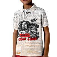 King of Reggae Legend Bob Kid Polo Shirt Lion Rastafari Cannabis Typography Style