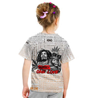 King of Reggae Legend Bob Kid T Shirt Lion Rastafari Cannabis Typography Style