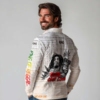 King of Reggae Legend Bob Long Sleeve Polo Shirt Lion Rastafari Cannabis Typography Style