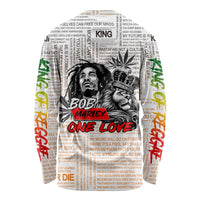 King of Reggae Legend Bob Long Sleeve Shirt Lion Rastafari Cannabis Typography Style