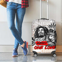 King of Reggae Legend Bob Luggage Cover Lion Rastafari Cannabis Typography Style