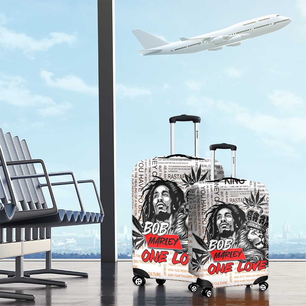 King of Reggae Legend Bob Luggage Cover Lion Rastafari Cannabis Typography Style