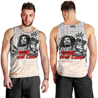 King of Reggae Legend Bob Men Tank Top Lion Rastafari Cannabis Typography Style