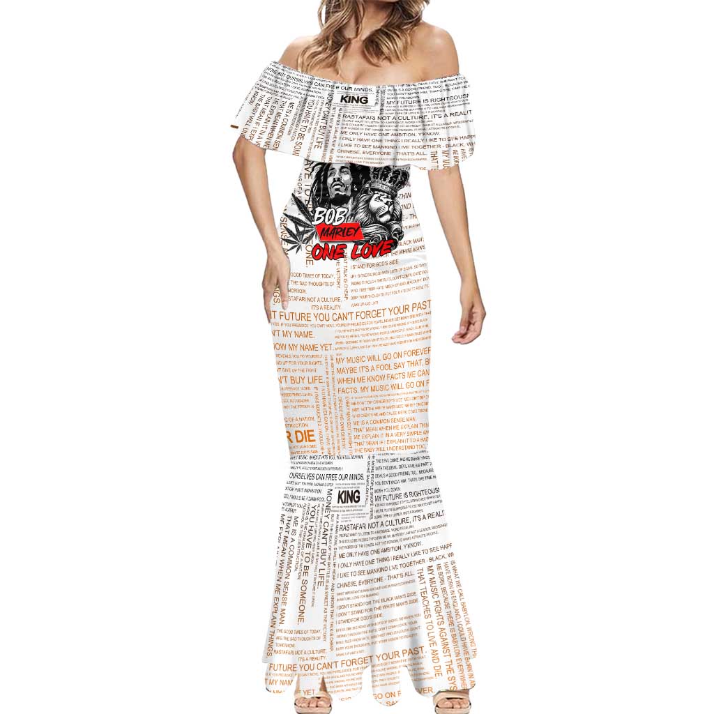 King of Reggae Legend Bob Mermaid Dress Lion Rastafari Cannabis Typography Style