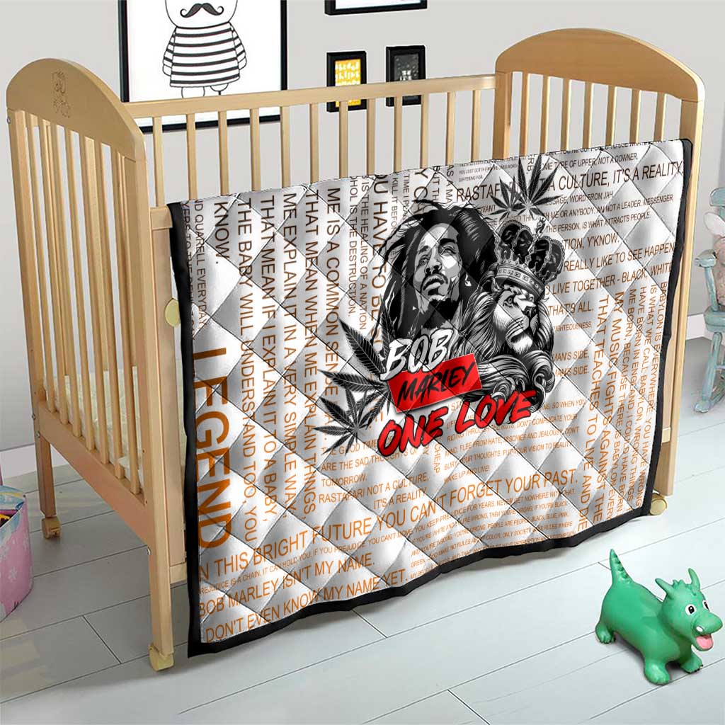 King of Reggae Legend Bob Quilt Lion Rastafari Cannabis Typography Style