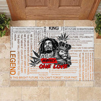 King of Reggae Legend Bob Rubber Doormat Lion Rastafari Cannabis Typography Style