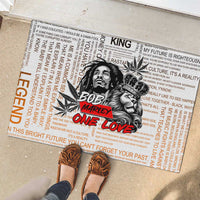 King of Reggae Legend Bob Rubber Doormat Lion Rastafari Cannabis Typography Style