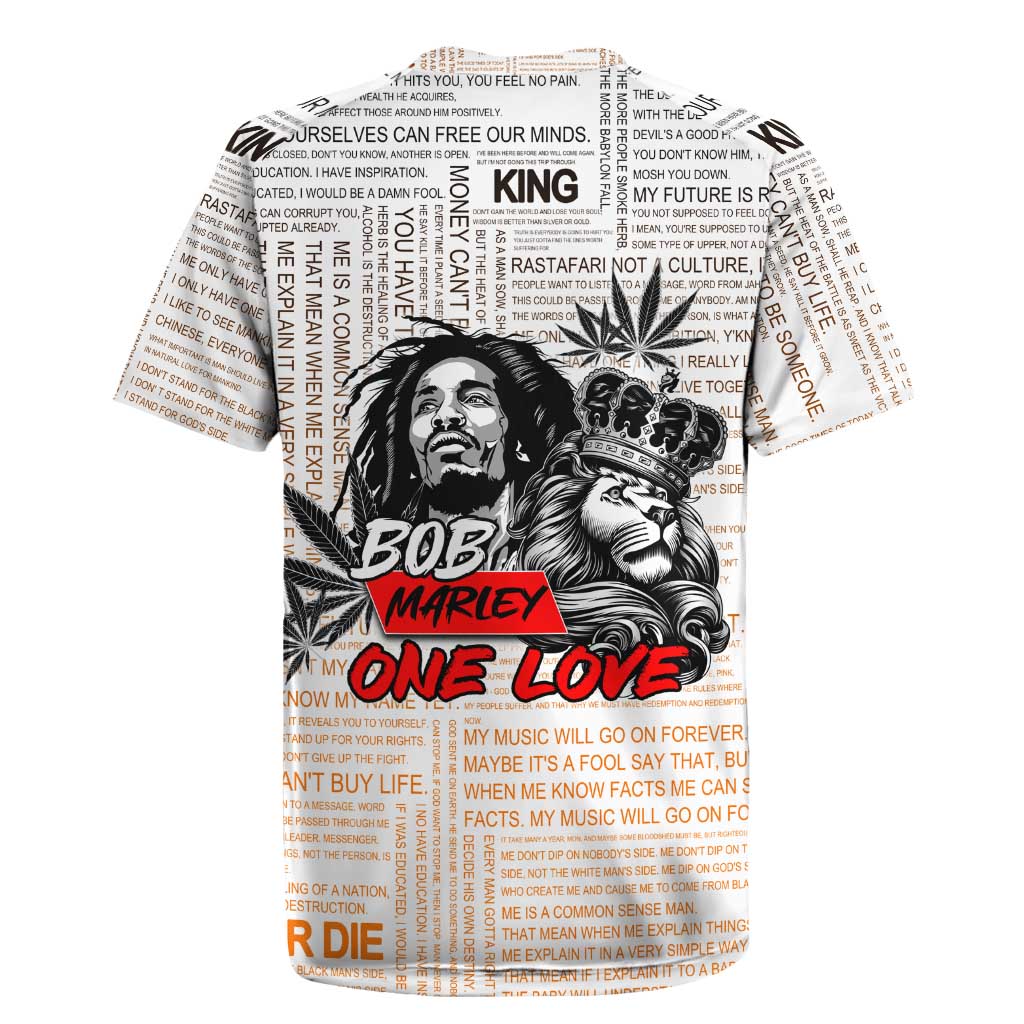 King of Reggae Legend Bob Rugby Jersey Lion Rastafari Cannabis Typography Style