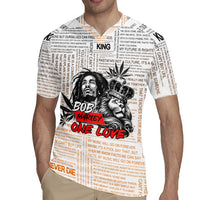 King of Reggae Legend Bob Rugby Jersey Lion Rastafari Cannabis Typography Style
