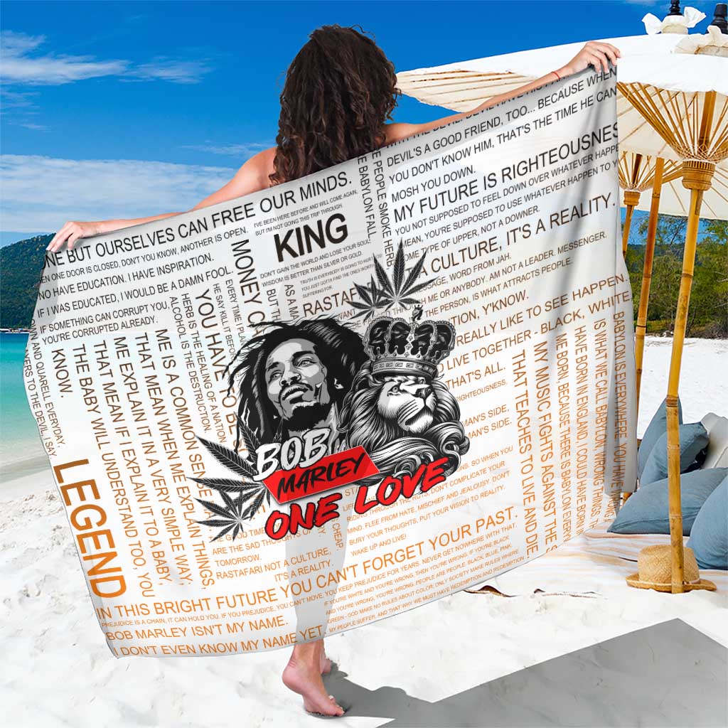 King of Reggae Legend Bob Sarong Lion Rastafari Cannabis Typography Style