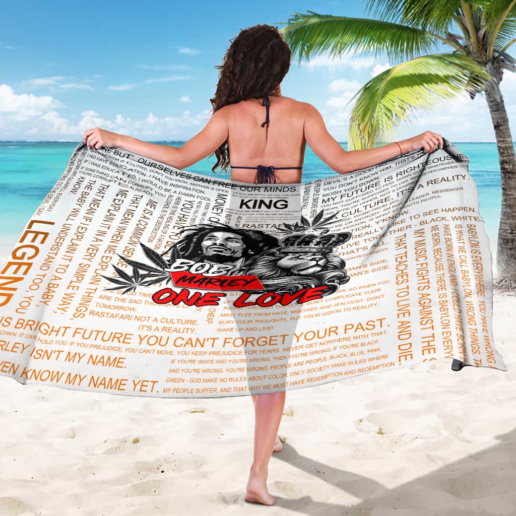 King of Reggae Legend Bob Sarong Lion Rastafari Cannabis Typography Style