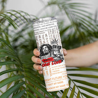 King of Reggae Legend Bob Skinny Tumbler Lion Rastafari Cannabis Typography Style