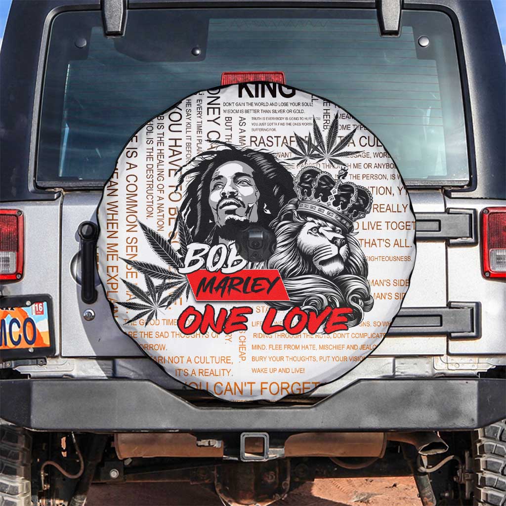 King of Reggae Legend Bob Spare Tire Cover Lion Rastafari Cannabis Typography Style