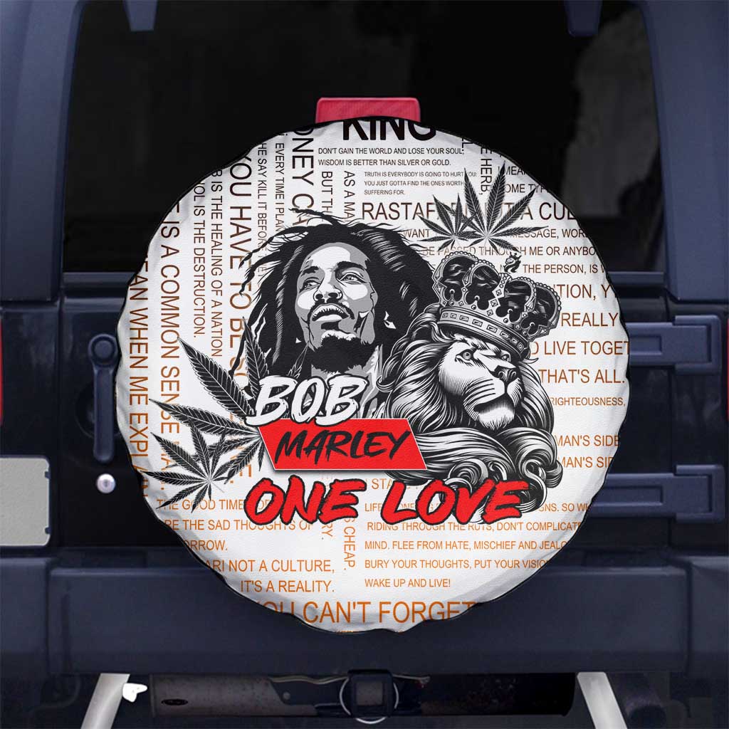 King of Reggae Legend Bob Spare Tire Cover Lion Rastafari Cannabis Typography Style