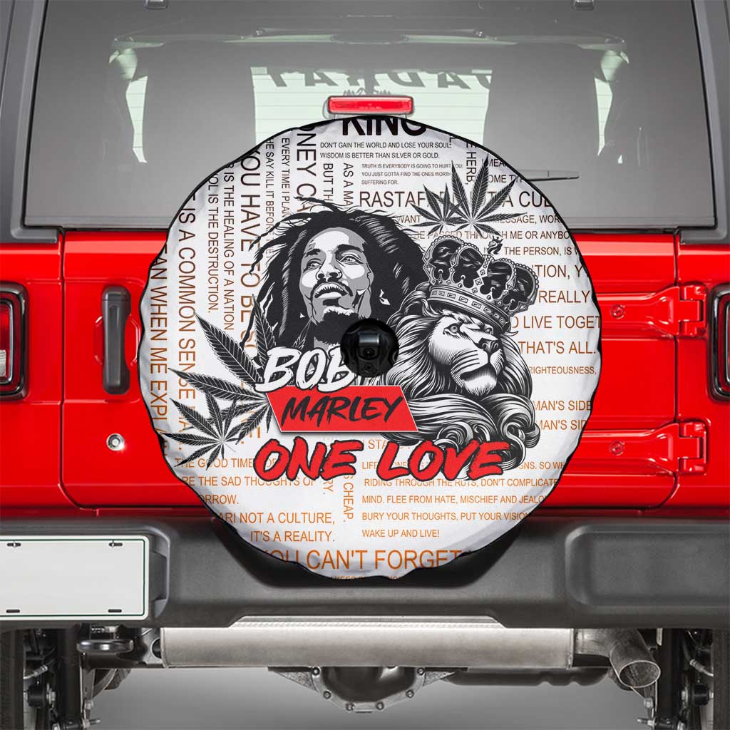 King of Reggae Legend Bob Spare Tire Cover Lion Rastafari Cannabis Typography Style