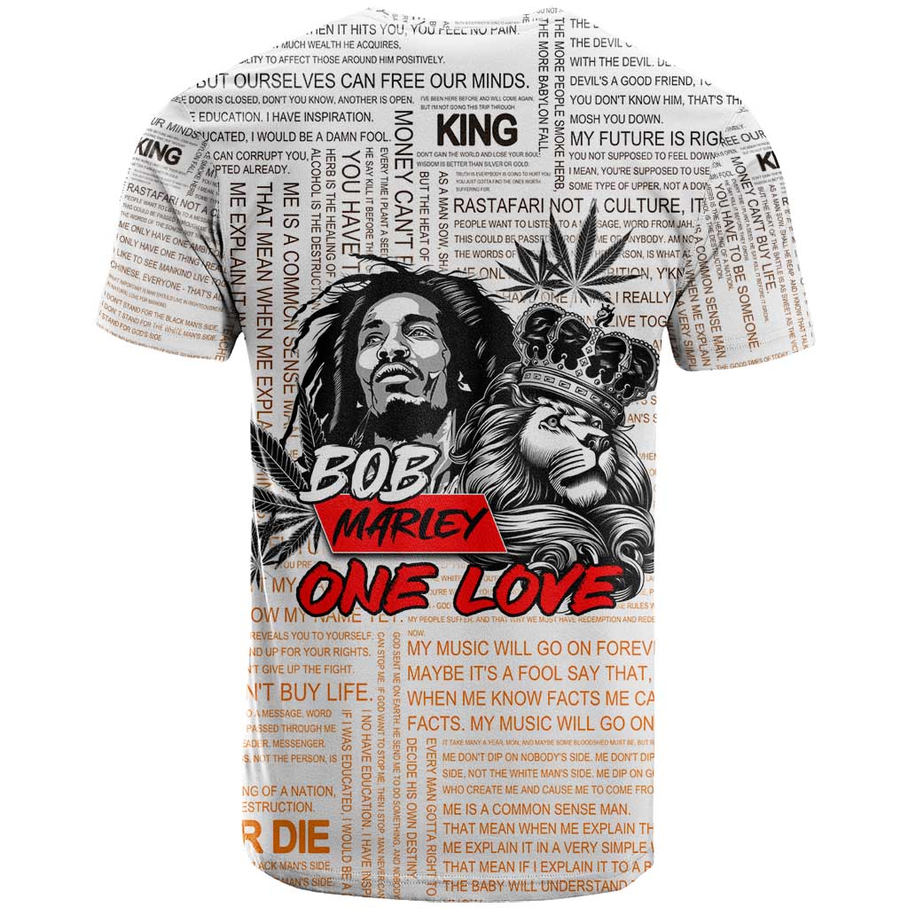 King of Reggae Legend Bob T Shirt Lion Rastafari Cannabis Typography Style