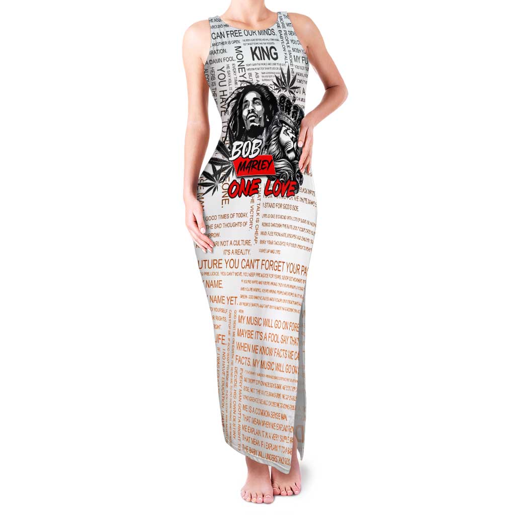 King of Reggae Legend Bob Tank Maxi Dress Lion Rastafari Cannabis Typography Style