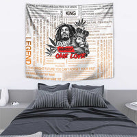 King of Reggae Legend Bob Tapestry Lion Rastafari Cannabis Typography Style