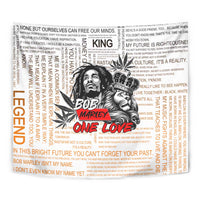 King of Reggae Legend Bob Tapestry Lion Rastafari Cannabis Typography Style