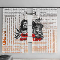 King of Reggae Legend Bob Window Curtain Lion Rastafari Cannabis Typography Style