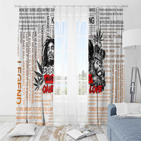 King of Reggae Legend Bob Window Curtain Lion Rastafari Cannabis Typography Style