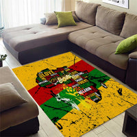 Black History Month Area Rug Strength Love and Justice Typography